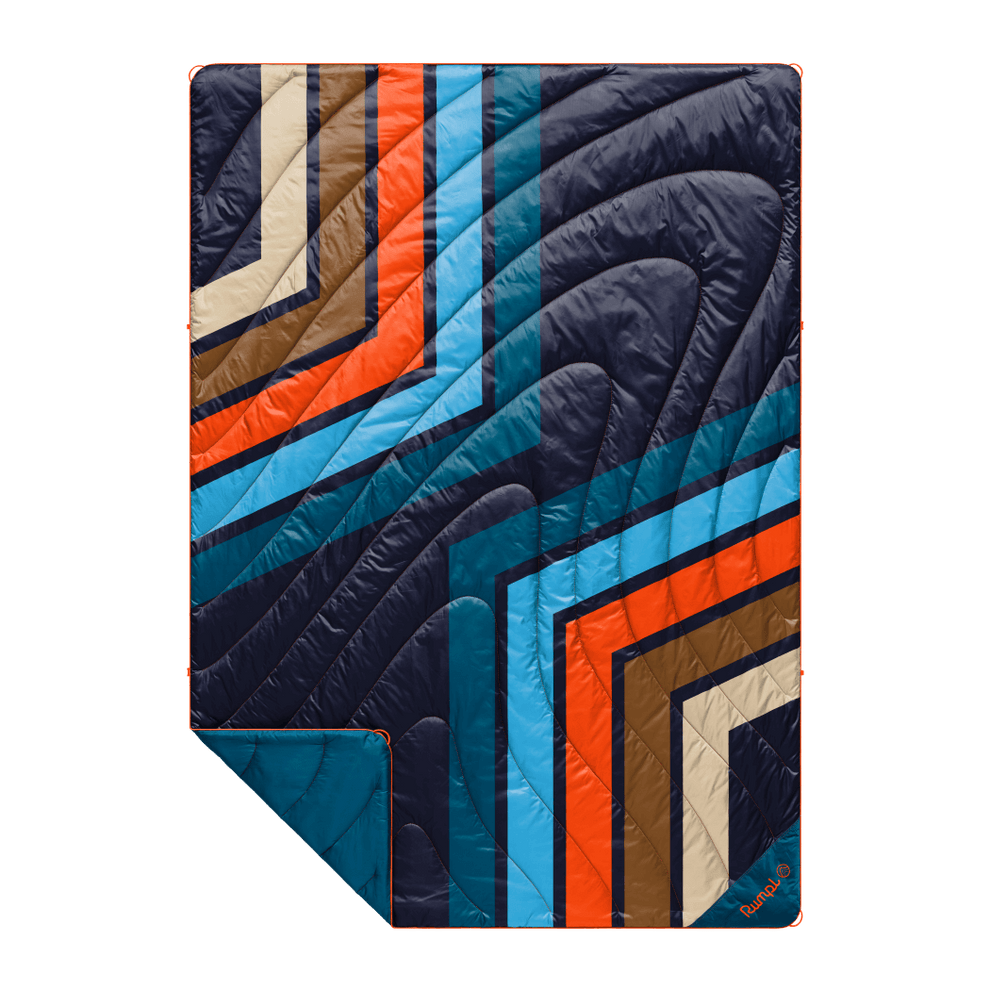 Rumpl Original Puffy Blanket - Midnight Retro Stripes Original Puffy Blanket - Midnight Retro Stripes | Rumpl Blankets For Everywhere Printed Original