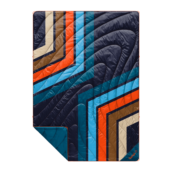 Original Puffy Blanket: Midnight Retro Stripes | Rumpl. Set. Go.