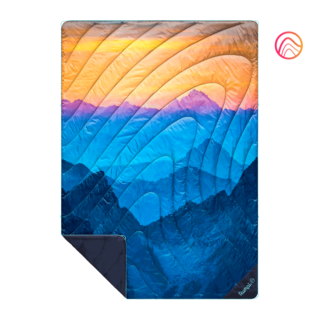 Rumpl Original Puffy Blanket - Misty Peaks Mountainscape - Custom Original Puffy Blanket - Misty Peaks Mountainscape | Rumpl Blankets For Everywhere Printed Original