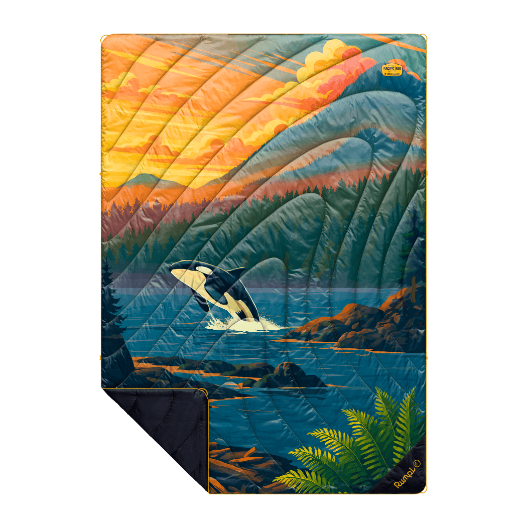 Rumpl Original Puffy Blanket  - Pacific Rim National Park Original Puffy - Pacific Rim National Park | Rumpl Blankets For Everywhere Printed Original