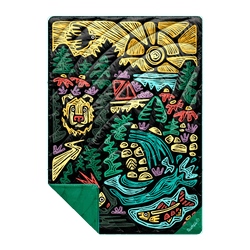 Rumpl Original Puffy Blanket - Rae Lang - Protect The Porkies Original Puffy Blanket - Protect The Porkies | Rumpl Blankets For Everywhere Printed Original