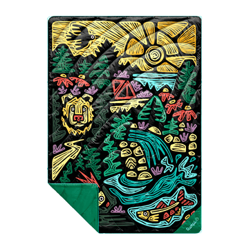 Rumpl Original Puffy Blanket - Rae Lang - Protect The Porkies Original Puffy Blanket - Protect The Porkies | Rumpl Blankets For Everywhere Printed Original