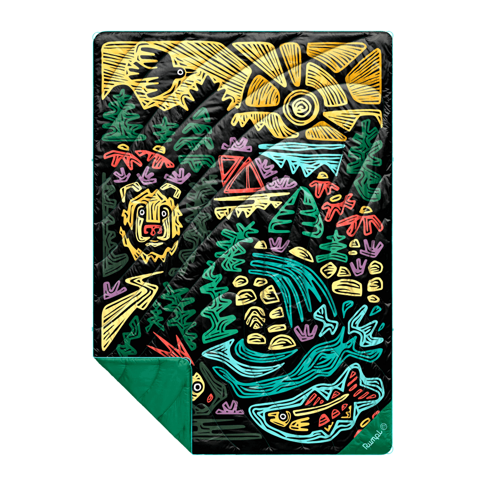 Rumpl Original Puffy Blanket - Rae Lang - Protect The Porkies Original Puffy Blanket - Protect The Porkies | Rumpl Blankets For Everywhere Printed Original