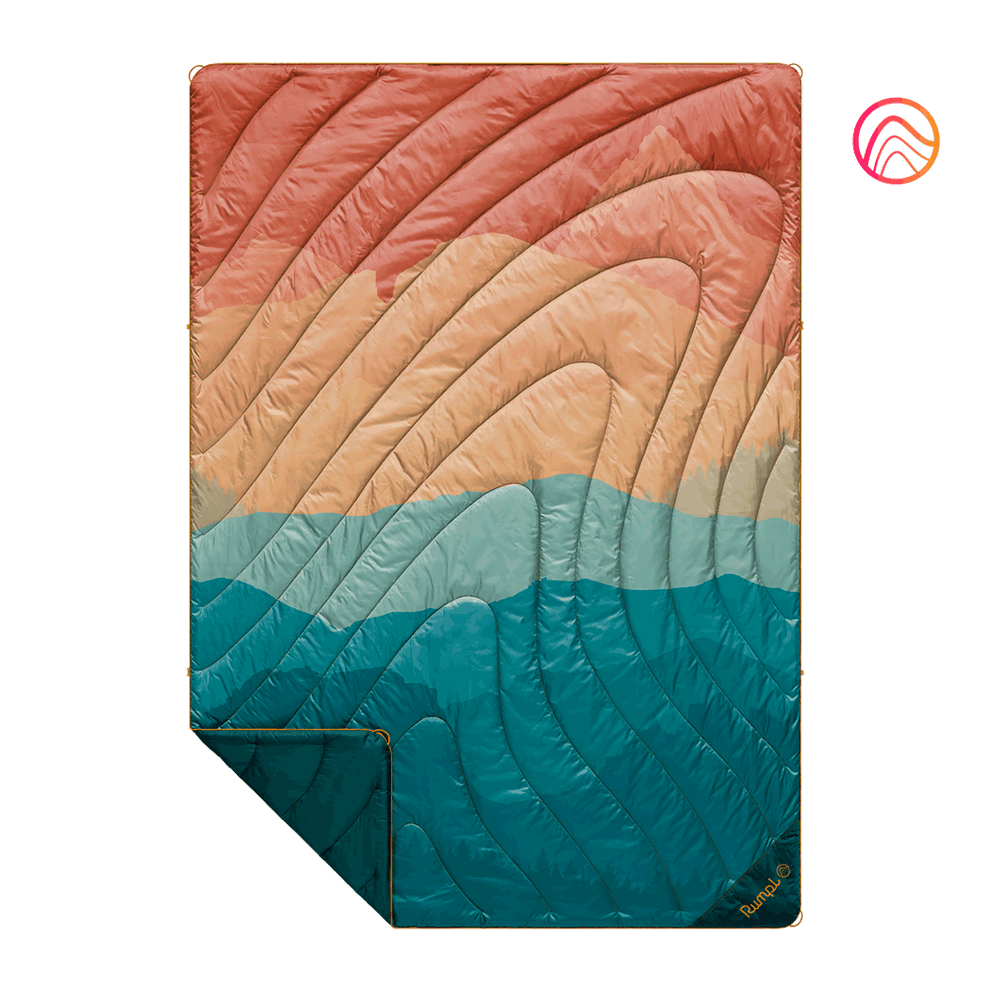Rumpl Original Puffy Blanket - Rocky Mountain Sunset Fade - Custom Original Puffy Blanket - Rocky Mountain Sunset Fade | Rumpl Blankets Printed Original