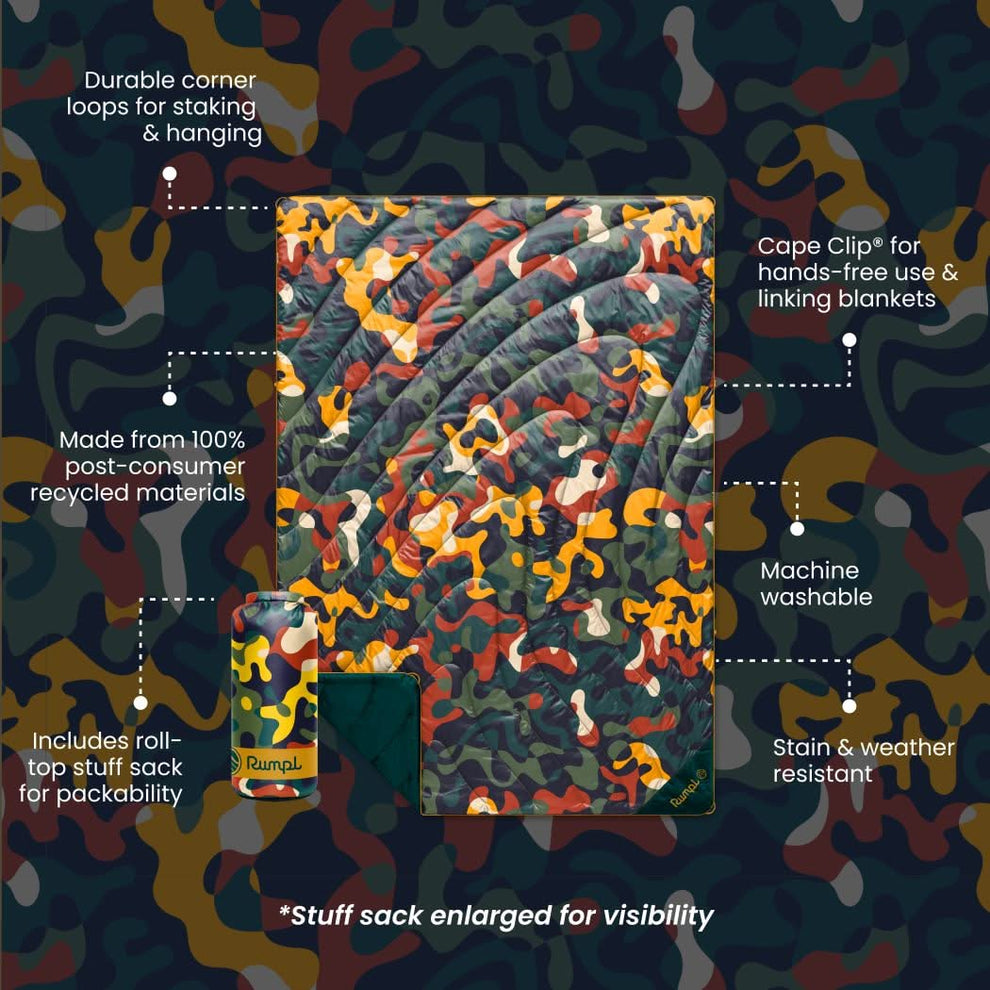 Rumpl Original Puffy Blanket - Rustic Abstraction Original Puffy Blanket - Rustic Abstraction | Rumpl Blankets For Everywhere Printed Original