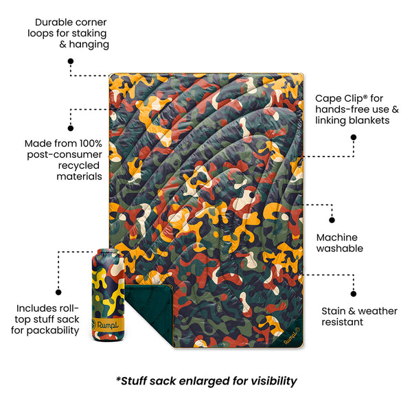 Rumpl Original Puffy Blanket - Rustic Abstraction Original Puffy Blanket - Rustic Abstraction | Rumpl Blankets For Everywhere Printed Original