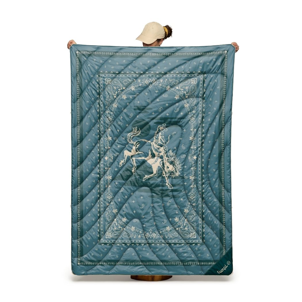 Rumpl Original Puffy Blanket - Sage Bronco Bandana Original Puffy Blanket - Sage Bronco Bandana | Rumpl Blankets For Everywhere Printed Original