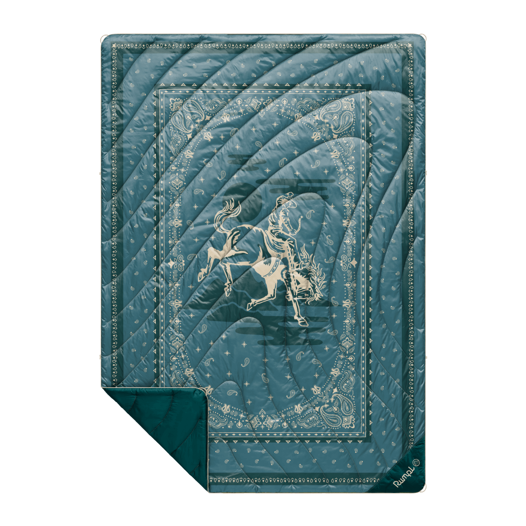 Rumpl Original Puffy Blanket - Sage Bronco Bandana Original Puffy Blanket - Sage Bronco Bandana | Rumpl Blankets For Everywhere Printed Original
