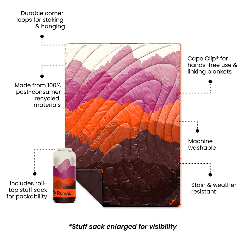 Rumpl Original Puffy Blanket - Teton Dusk Original Puffy Blanket - Teton Dusk | Rumpl Blankets for Everywhere Printed Original