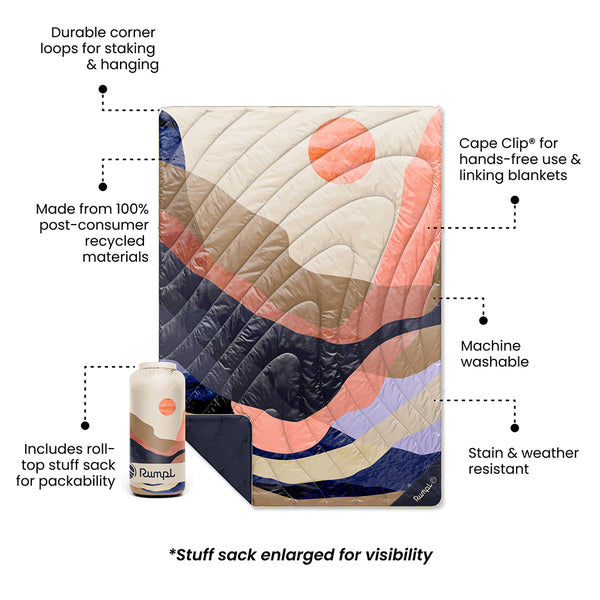 Rumpl Original Puffy Blanket - Valley Dawn Original Puffy Blanket - Valley Dawn | Rumpl Blankets For Everywhere Printed Original