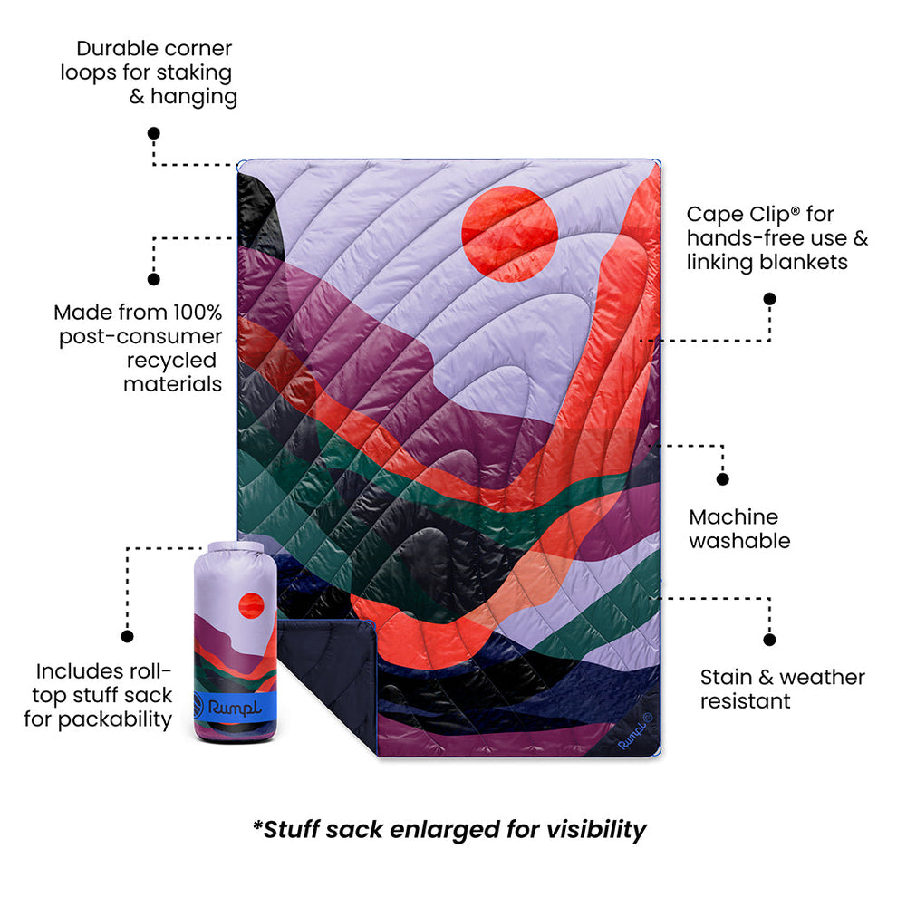 Rumpl Original Puffy Blanket - Valley Dusk Original Puffy Blanket - Valley Dusk | Rumpl Blankets For Everywhere Printed Original