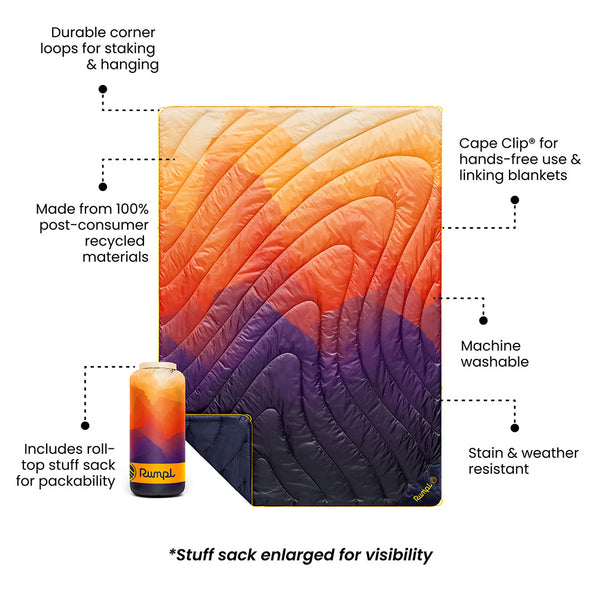 Rumpl Original Puffy Blanket - Watercolor Glow Original Puffy Blanket - Watercolor Glow | Rumpl Blankets For Everywhere Printed Original