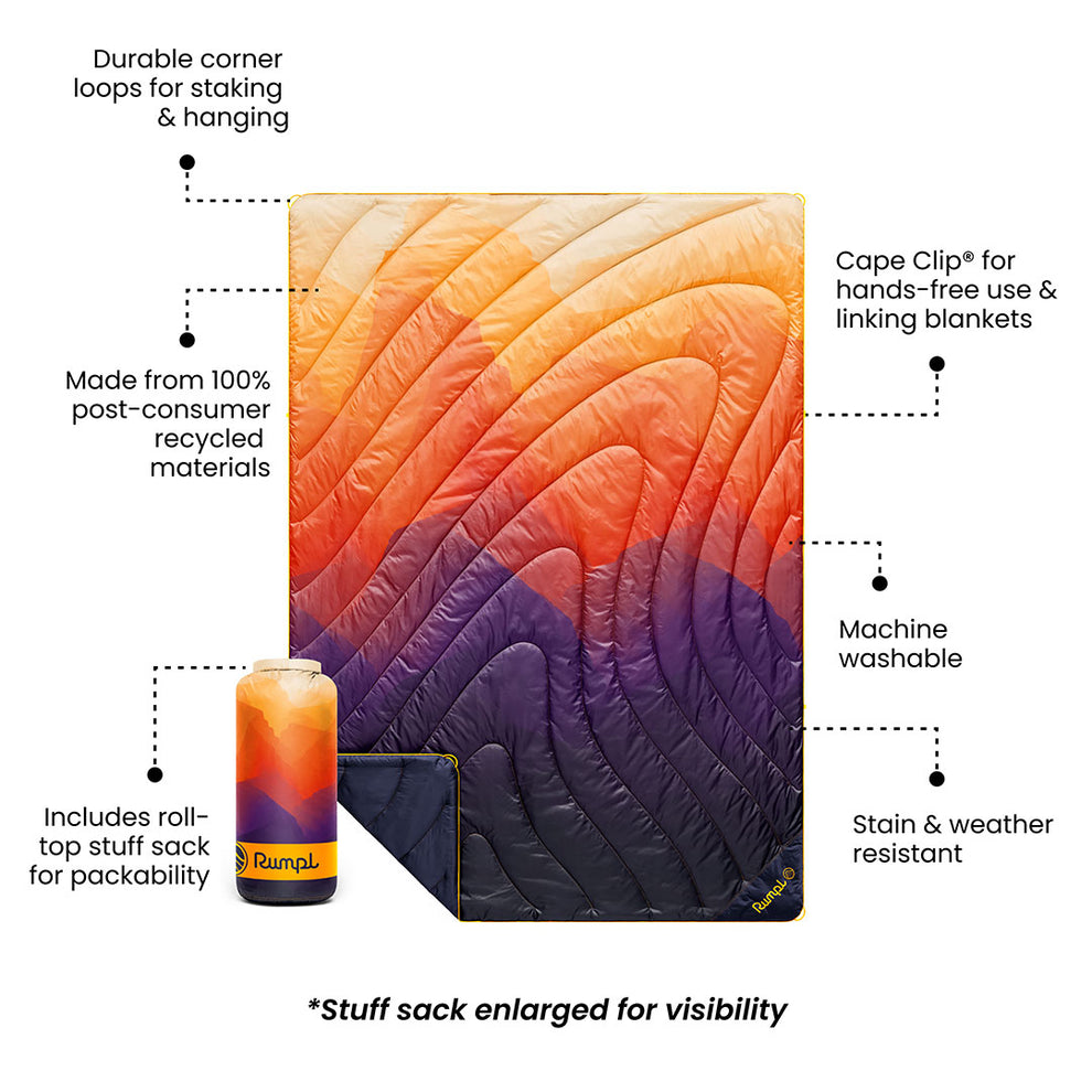Rumpl Original Puffy Blanket - Watercolor Glow Original Puffy Blanket - Watercolor Glow | Rumpl Blankets For Everywhere Printed Original