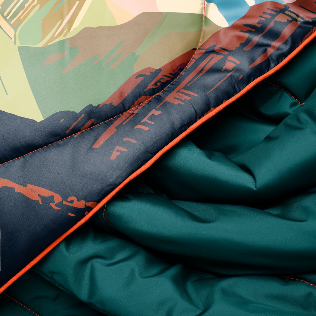 Rumpl Original Puffy Blanket - Zion National Park Zion National Park Blanket | Rumpl Outdoor Blankets Printed Original
