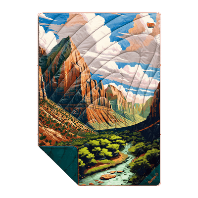 Rumpl Original Puffy Blanket - Zion National Park Zion National Park Blanket | Rumpl Outdoor Blankets Printed Original