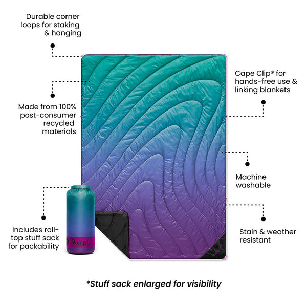 Rumpl Original Puffy 2 Person Blanket - Deep Violet Fade Original Puffy 2 Person Blanket - Deep Violet Fade | Rumpl Blankets For Everywhere Printed Original