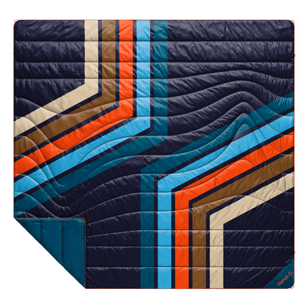 Original Puffy 2 Person Blanket - Midnight Retro Stripes