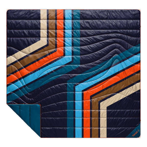 Original Puffy 2 Person Blanket: Midnight Retro Stripes | Rumpl