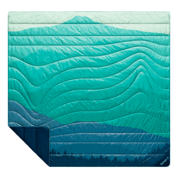 Rumpl Original Puffy 2 Person Blanket - Seascape Ridge Mountains Original Puffy 2 Person Blanket - Seascape Ridge Mountains | Rumpl Blankets For Everywhere Printed Original