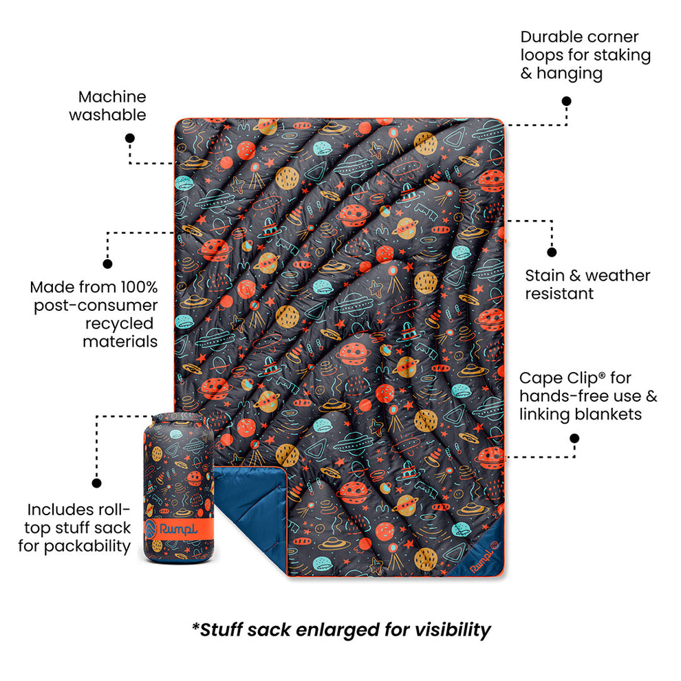 Rumpl Original Puffy Throw Blanket - Bedtime Space Doodles Original Puffy Throw Blanket - Bedtime Space Doodles | Rumpl Blankets For Everywhere Printed Original