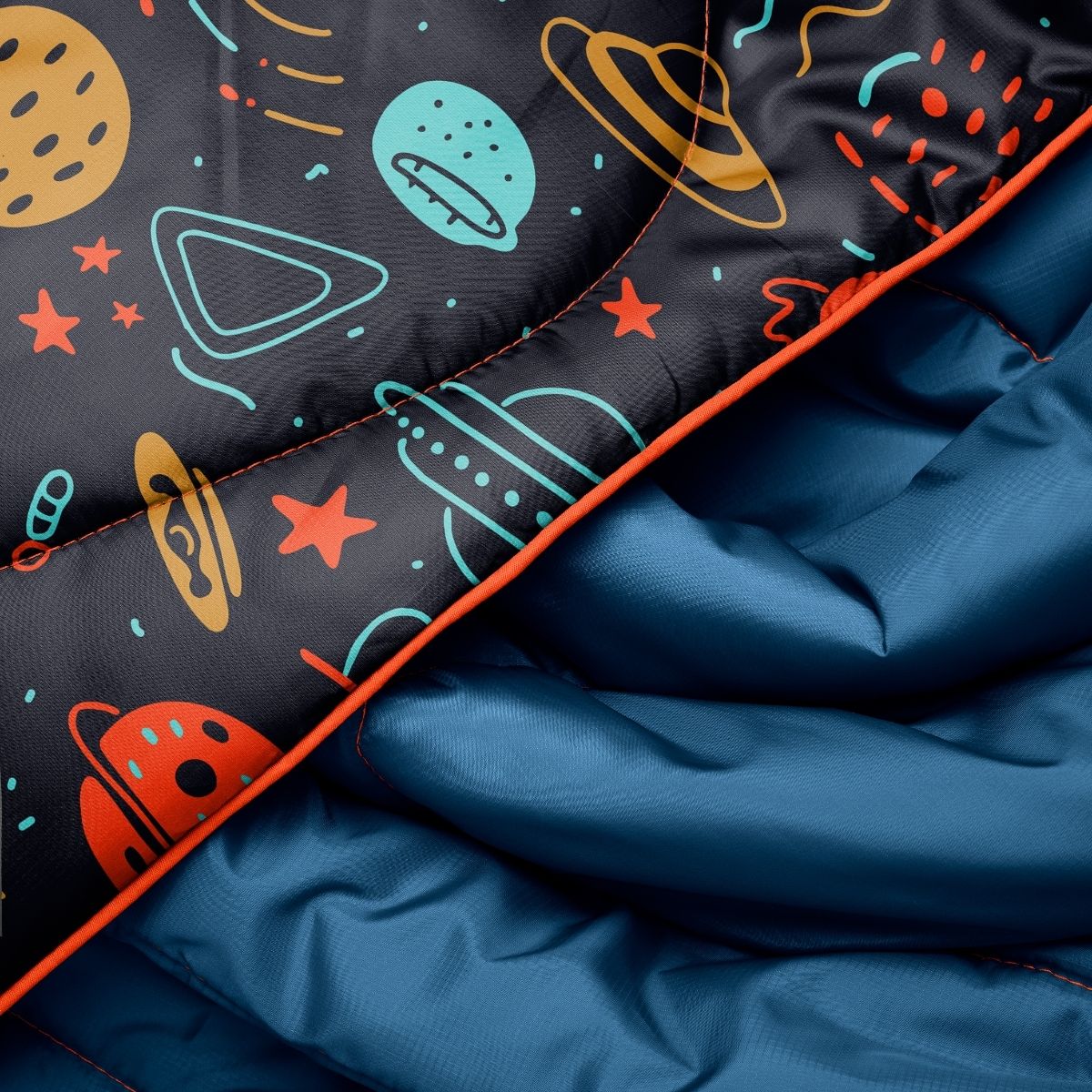 Rumpl Original Puffy Mini Blanket - Bedtime Space Doodles Original Puffy Mini Blanket - Bedtime Space Doodles | Rumpl Blankets For Everywhere Printed Original