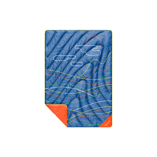 Rumpl Original Puffy Mini Blanket - New Wave Blue Original Puffy Mini Blanket - New Wave Blue | Rumpl Blankets For Everywhere Printed Original