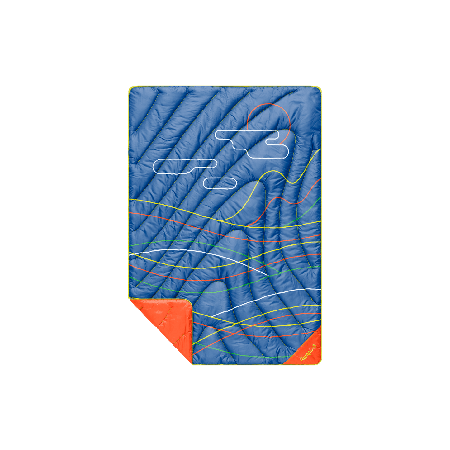 Rumpl Original Puffy Mini Blanket - New Wave Blue Original Puffy Mini Blanket - New Wave Blue | Rumpl Blankets For Everywhere Printed Original