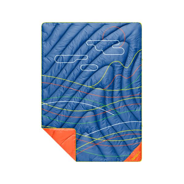 Rumpl Original Puffy Throw Blanket - New Wave Blue Original Puffy Throw Blanket - New Wave Blue | Rumpl Blankets For Everywhere Printed Original
