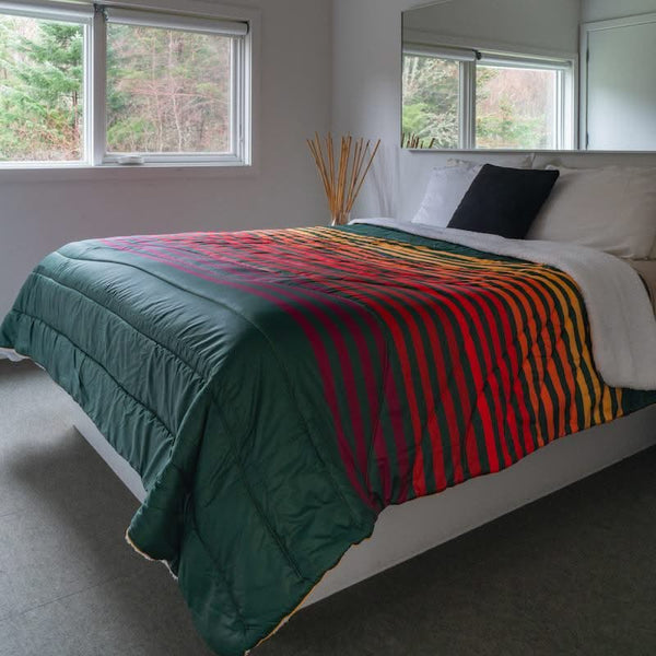 Rumpl Sherpa Puffy 2 Person Blanket - Forest Rays Sherpa Puffy 2 Person Blanket - Forest Rays | Rumpl Blankets Printed Sherpa Puffy