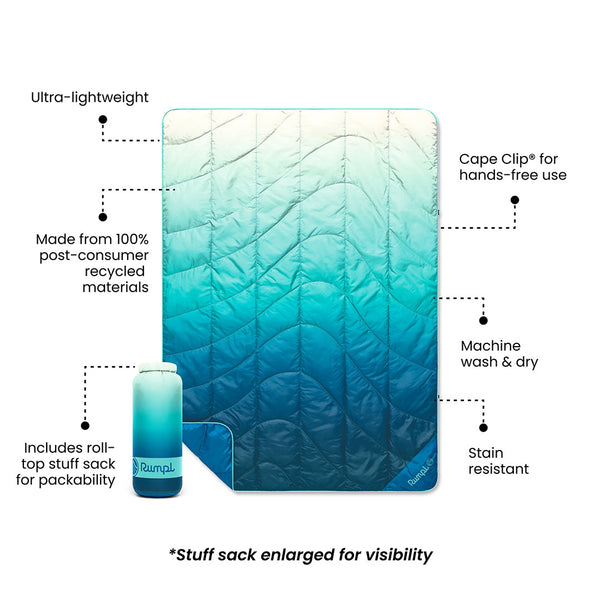 Rumpl Travel Puffy Blanket - Deepfoam Fade Travel Puffy Blanket - Deepfoam Fade | Rumpl Blankets for Everywhere Printed Travel