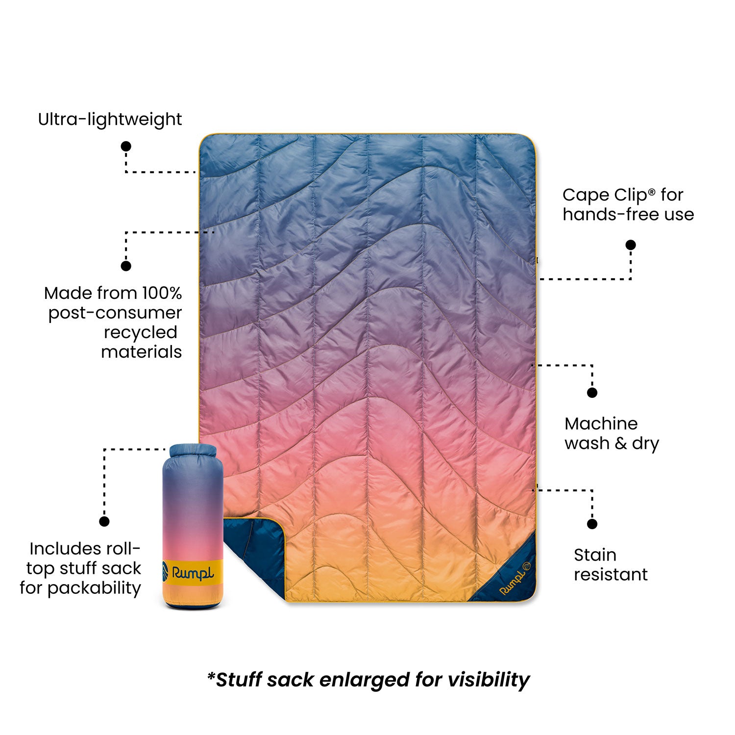 Travel Puffy Blanket: Horizon Fade | Rumpl. Set. Go.