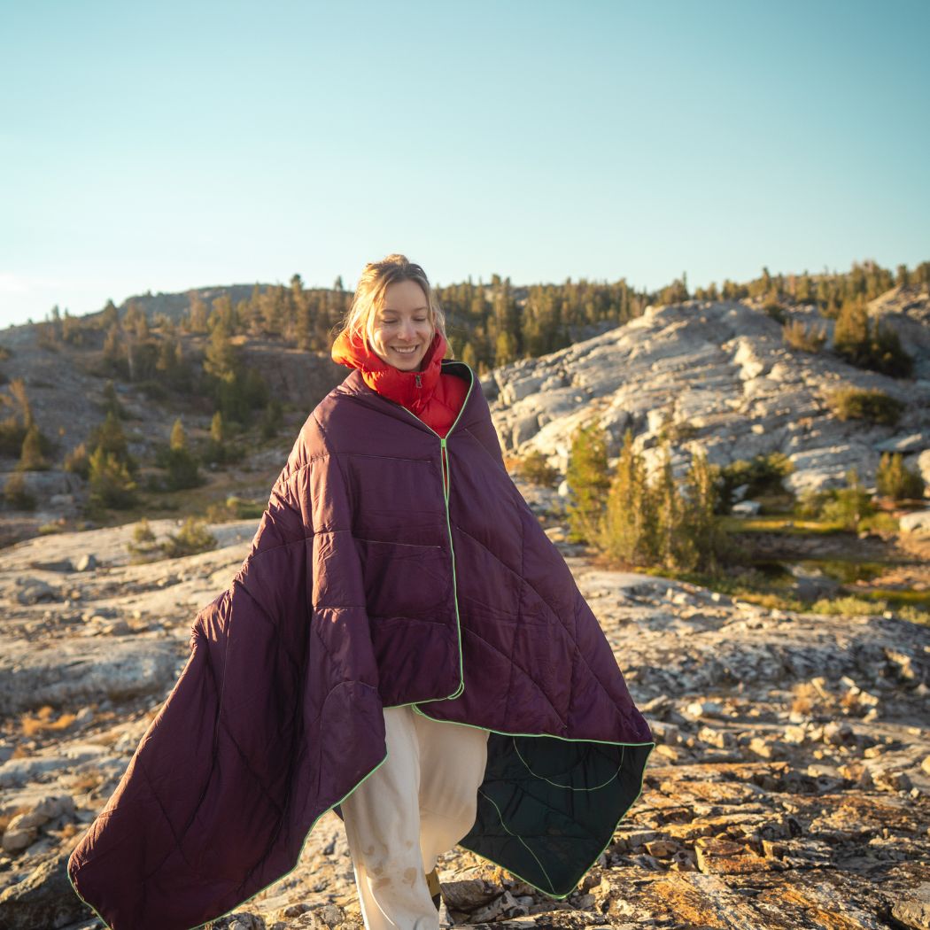 Rumpl Backcountry Puffy Blanket - Fig Red Backcountry Puffy Blanket - Fig Red | Rumpl Blankets For Everywhere Solid Backcountry Puffy
