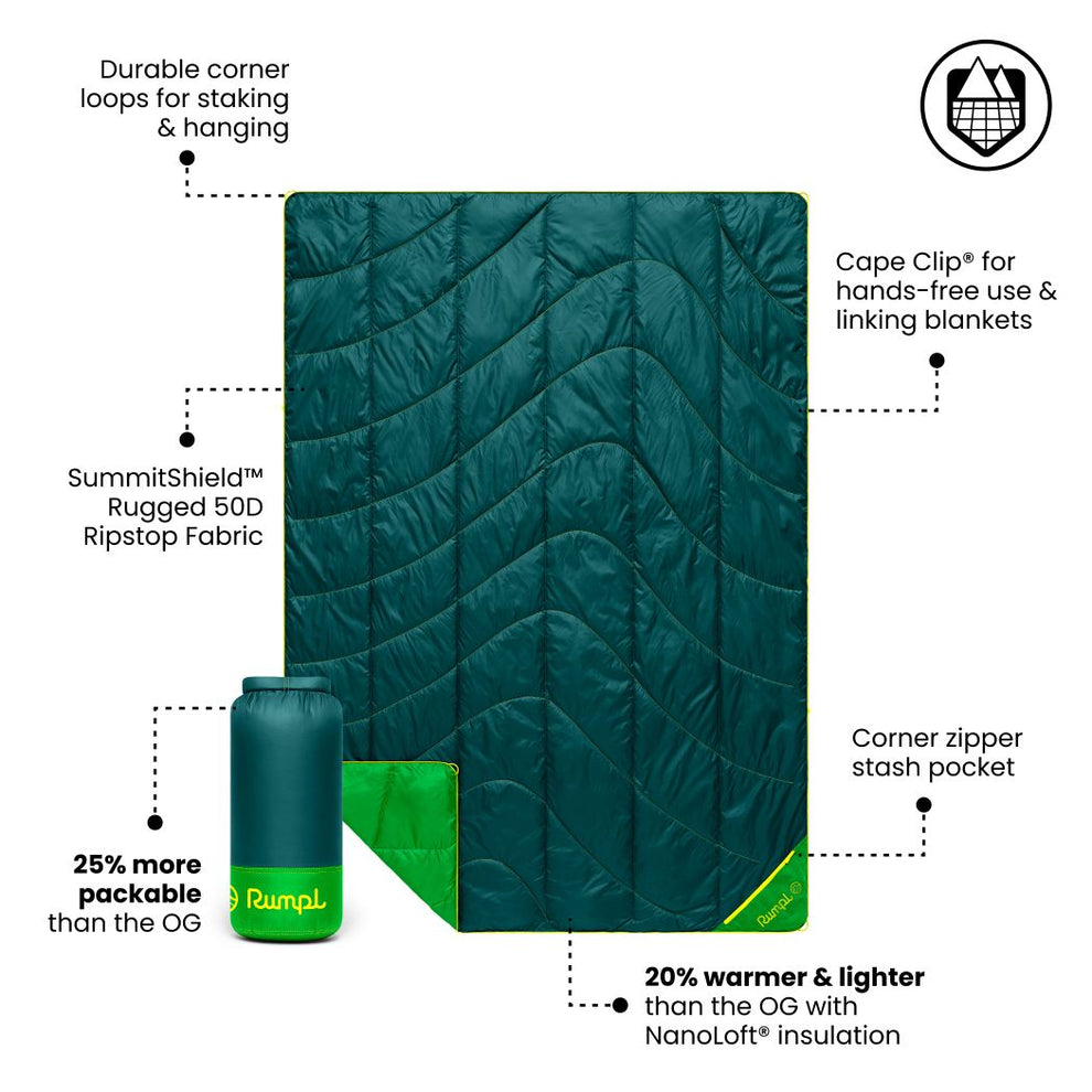 Rumpl Backcountry Puffy 2 Person Blanket - Sea Moss Backcountry Puffy 2 Person Blanket - Sea Moss | Rumpl Blankets Solid Backcountry Puffy