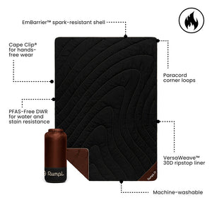 Campfire Puffy Blanket - Black Mocha