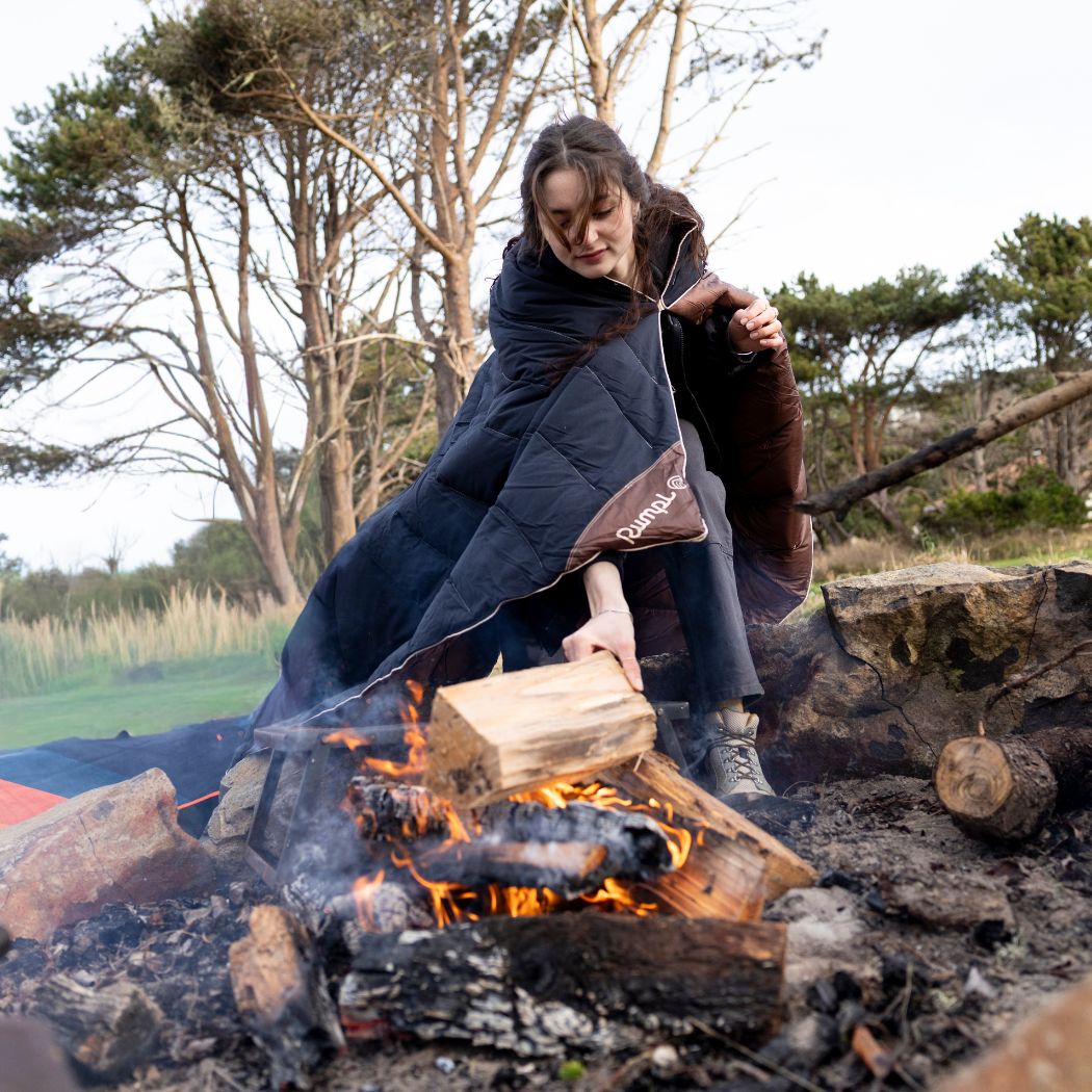 Rumpl Campfire Puffy Blanket - Black Mocha Campfire Puffy Blanket - Black Mocha | Rumpl Blankets For Everywhere Solid Campfire Puffy