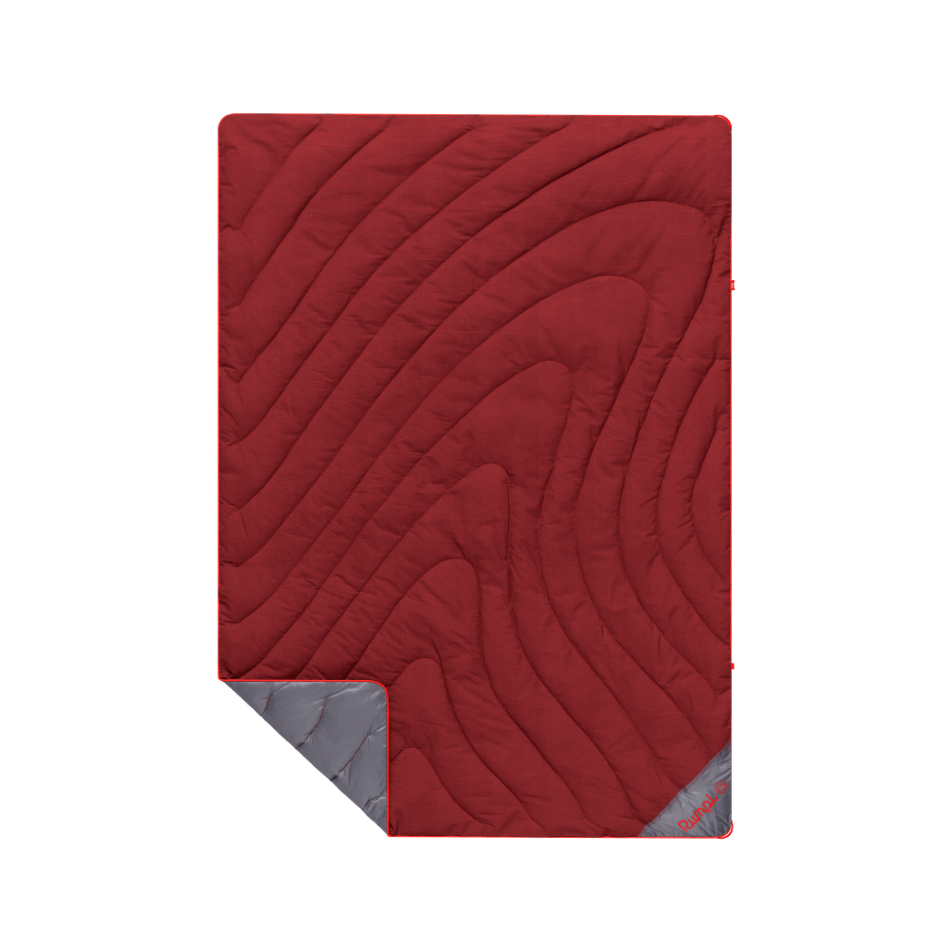 Rumpl Campfire Puffy Throw Blanket - Cherry Charcoal Campfire Puffy Throw Blanket - Cherry Charcoal | Rumpl Blankets For Everywhere Solid Campfire Puffy