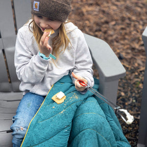 Campfire Puffy Blanket - Sage Navy