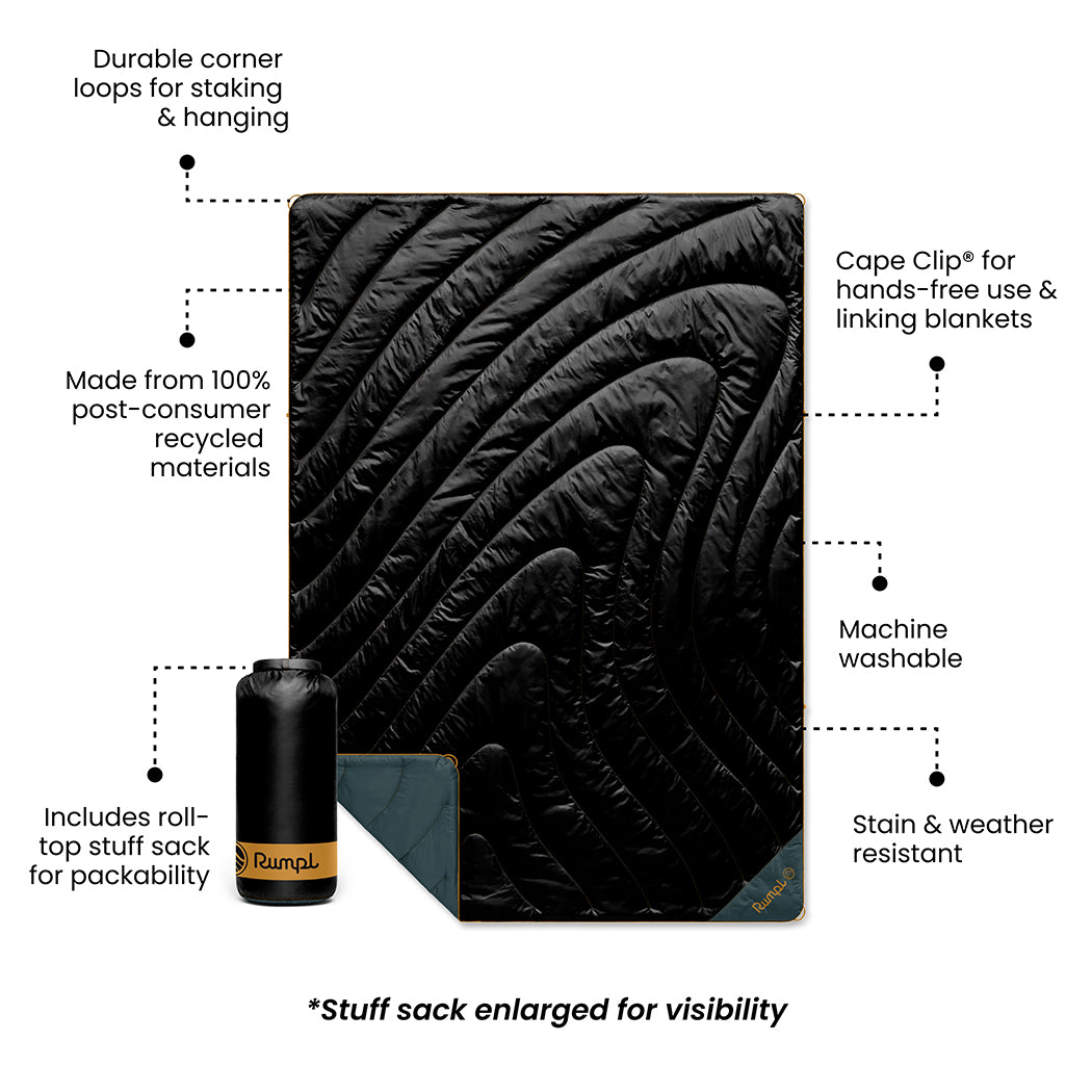 Rumpl Original Puffy Blanket - Black Original Puffy Blanket - Black | Rumpl Blankets For Everywhere Solid Original