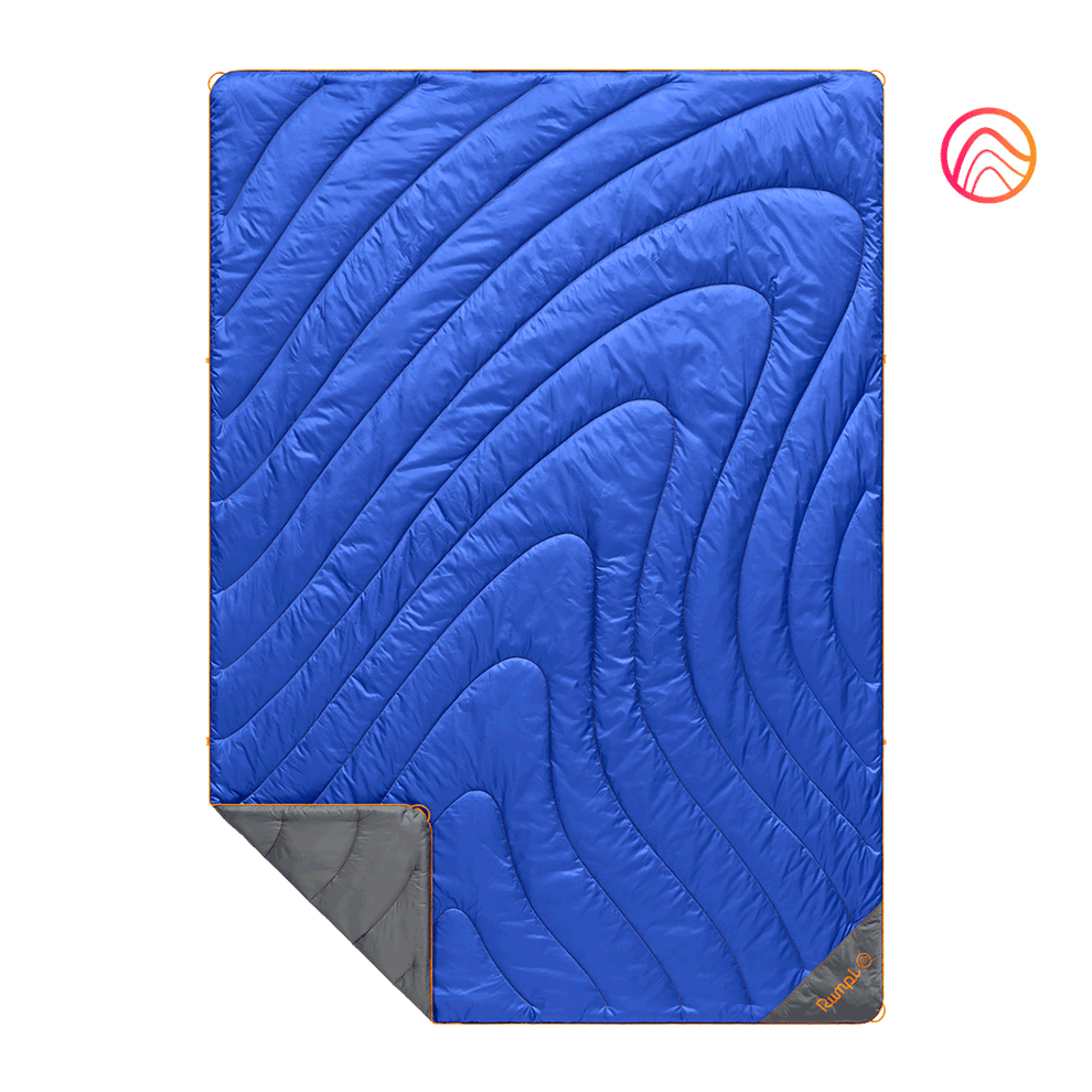Rumpl Original Puffy Blanket - Burning Blue - Custom Original Puffy Blanket - Burning Blue | Rumpl Blankets For Everywhere Solid Original