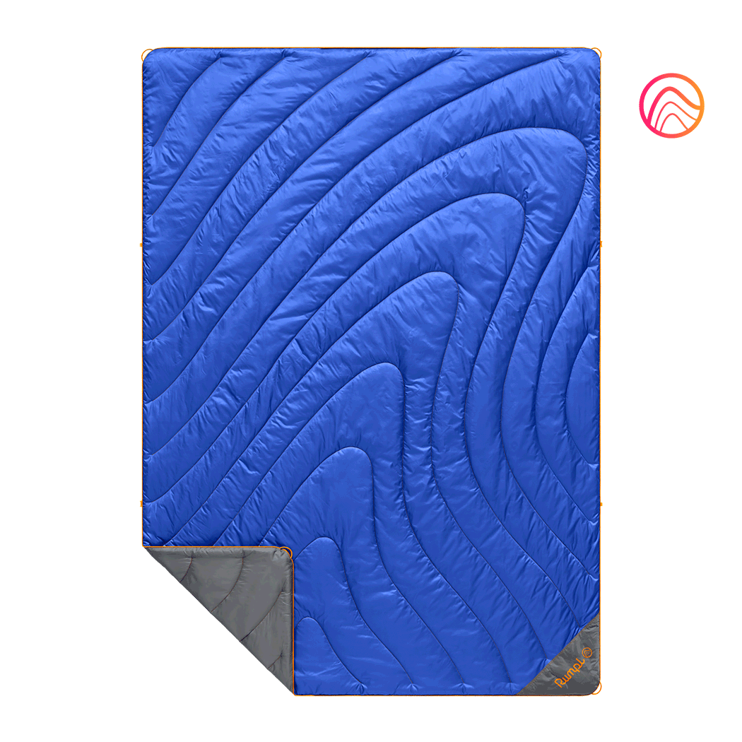 Rumpl Original Puffy Blanket - Burning Blue - Custom Original Puffy Blanket - Burning Blue | Rumpl Blankets For Everywhere Solid Original