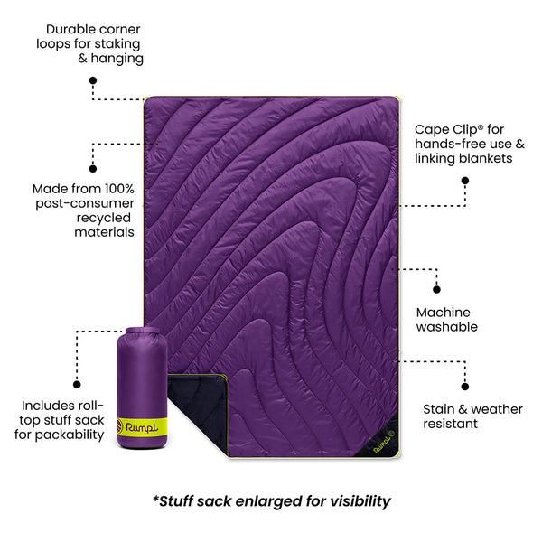 Rumpl Original Puffy Blanket - Deep Violet Original Puffy Blanket - Deep Violet | Rumpl Blankets For Everywhere Solid Original
