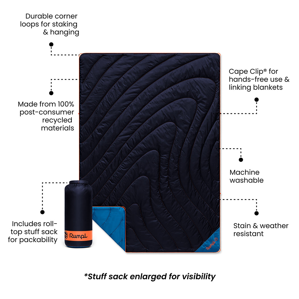 Rumpl Original Puffy Blanket - Midnight Blue Original Puffy Blanket - Midnight Blue | Rumpl Blankets For Everywhere Solid Original