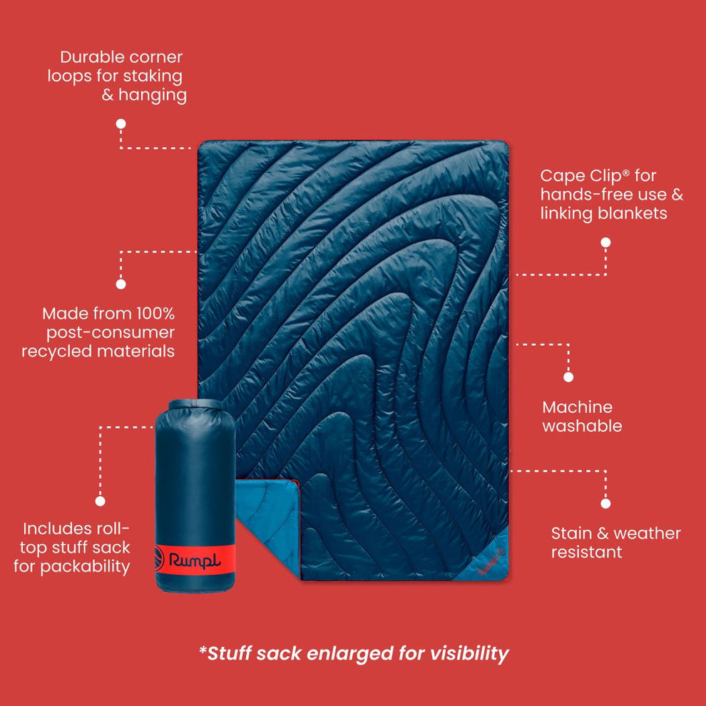 Rumpl Original Puffy 2 Person Blanket - Deepwater Original Puffy 2 Person Blanket - Deepwater | Rumpl Blankets Solid Original