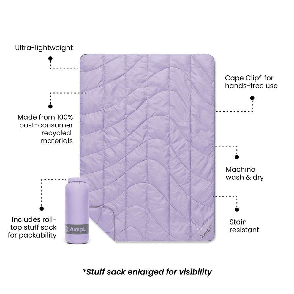 Rumpl Travel Puffy Blanket - Lavender Travel Puffy Blanket - Lavender | Rumpl Blankets for Everywhere Solid Travel