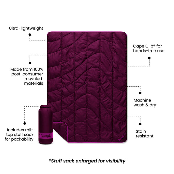 Rumpl Travel Puffy Blanket - Plum Travel Puffy Blanket - Plum | Rumpl Blankets For Everywhere Solid Travel