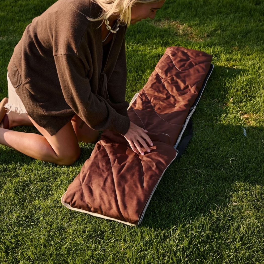 Rumpl Stash Mat - Mocha Mini Stripes Stash Mat - Mocha Mini Stripes | Rumpl Blankets For Everywhere Stash Mat