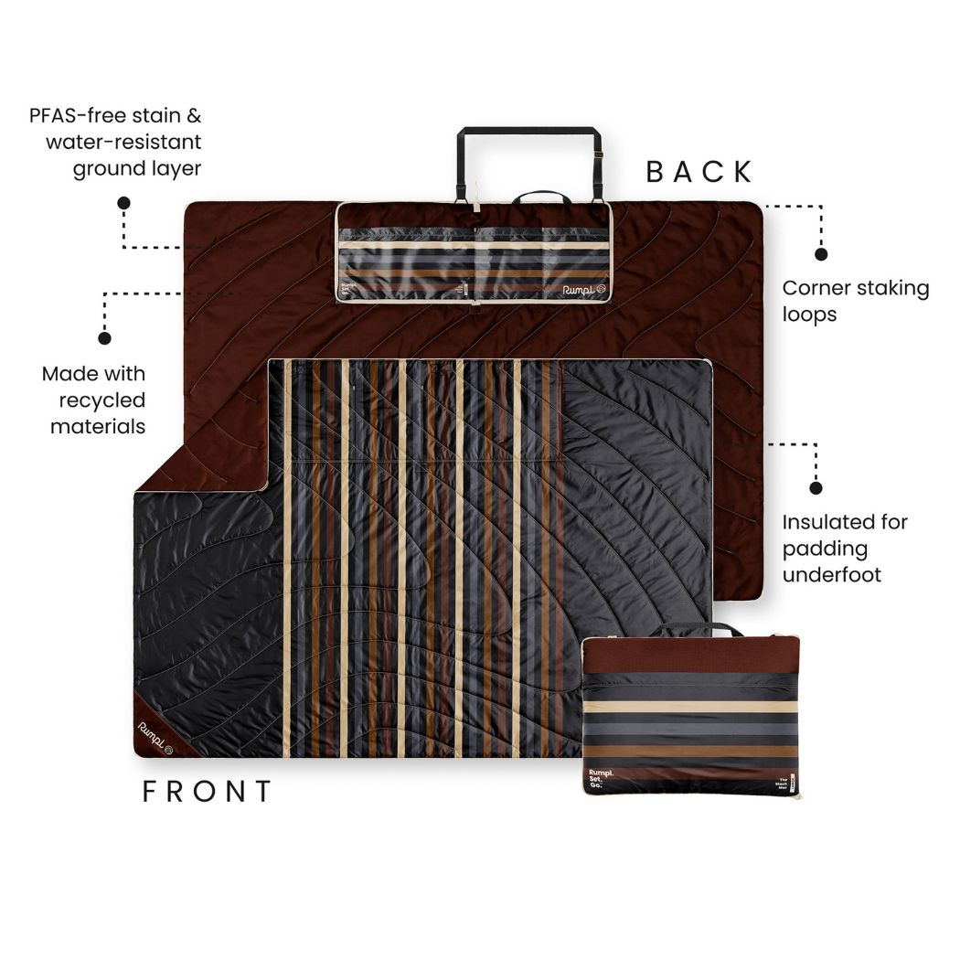 Rumpl Stash Mat - Mocha Mini Stripes Stash Mat - Mocha Mini Stripes | Rumpl Blankets For Everywhere Stash Mat