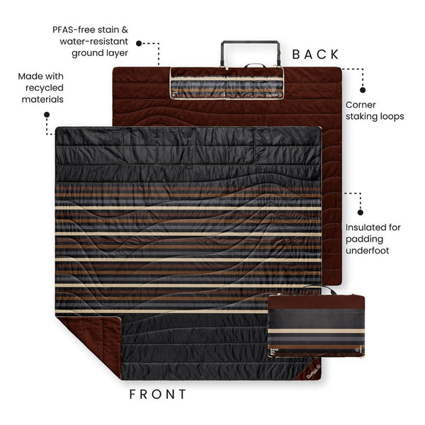 Rumpl Stash Mat XL - Mocha Mini Stripes Stash Mat XL - Mocha Mini Stripes | Rumpl Blankets For Everywhere Stash Mat