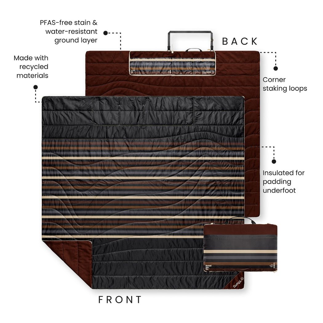 Rumpl Stash Mat XL - Mocha Mini Stripes Stash Mat XL - Mocha Mini Stripes | Rumpl Blankets For Everywhere Stash Mat