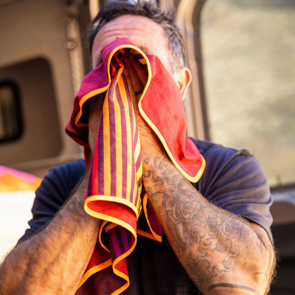 Rumpl Tech Towel - Sunset Mini Stripes Tech Towel - Sunset Mini Stripes | Rumpl Blankets For Everywhere Tech Towel